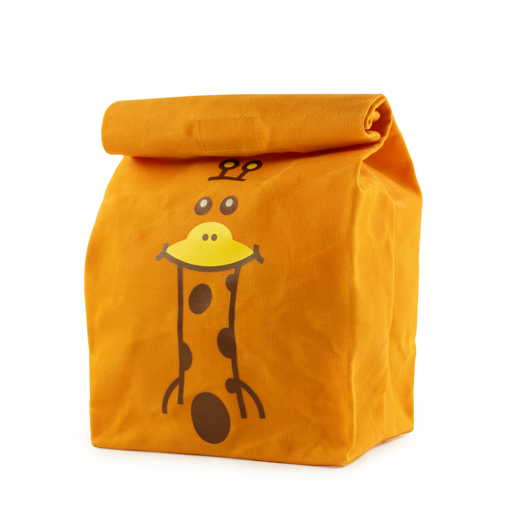 Waxed Canvas Lunch Giraffe Bite Bag